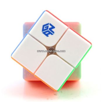 GAN 249 V2 2x2 Magic Cube Stickerless Speed Cube Puzzle Toy - Colorful
