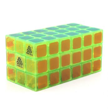 Witeden 1688Cube 3x3x6 立方体魔方(中心对称),1688Cube 3x3x6 Cuboid Cube(Symmetric)Transparent green collection