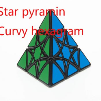 Lanlan  Curvy hexagram Star pyramin  Black Cubo Magico Educational Toy