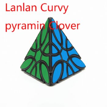 Lanlan Curvy pyramin Clover Black Cubo Magico Educational Toy